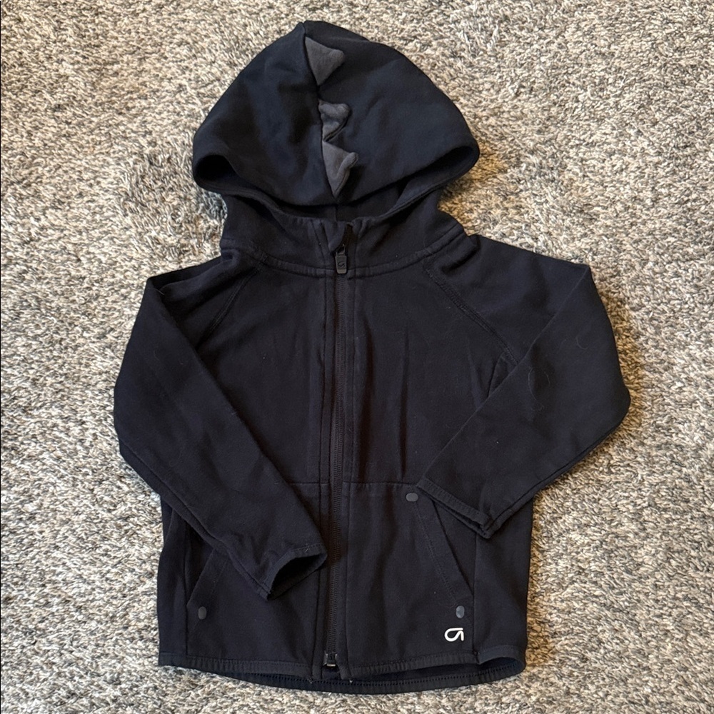 GapKids Zip Up Black Dino Hoodie, Size 4T